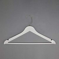 Вешалка-плечики с перекладиной, белый/золото В-218/К2(бел/зол)