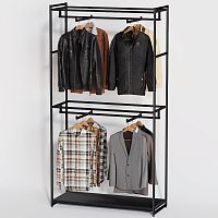 Стеллаж напольный с черной полкой ЛДСП A22120-03(ч/ч)