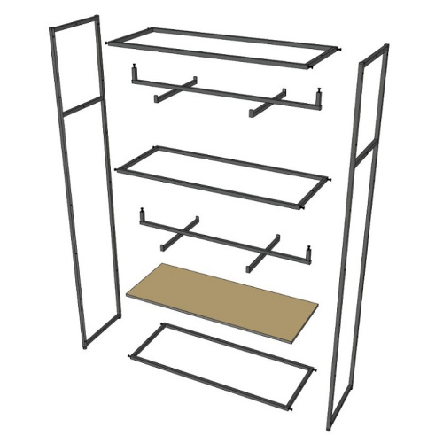 Стеллаж для магазина с белой полкой A22120-03(ч/б) фото 8 Стеллаж для магазина с белой полкой A22120-03(ч/б) фото 8