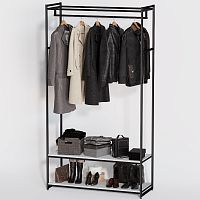 Стеллаж для магазина с белой полкой A22120-09(ч/б)