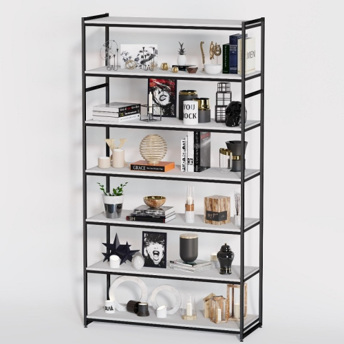 Стеллаж для магазина с белой полкой A22120-21(ч/б)