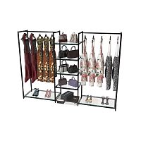 Стеллаж для магазина со стеклянной полкой KC1703(черн)