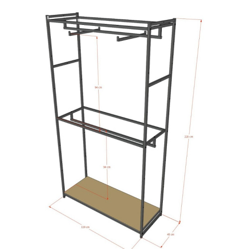 Стеллаж для магазина с черной полкой A22120-05(ч/ч) фото 3