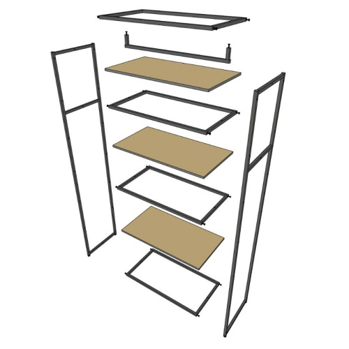 Стеллаж для магазина с полкой из стекла AC2290-17(черн) фото 4