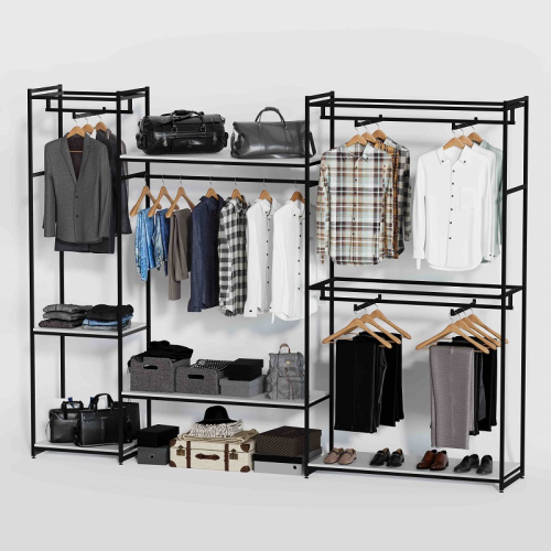 Стеллаж для магазина с белой полкой K2208(ч/б)