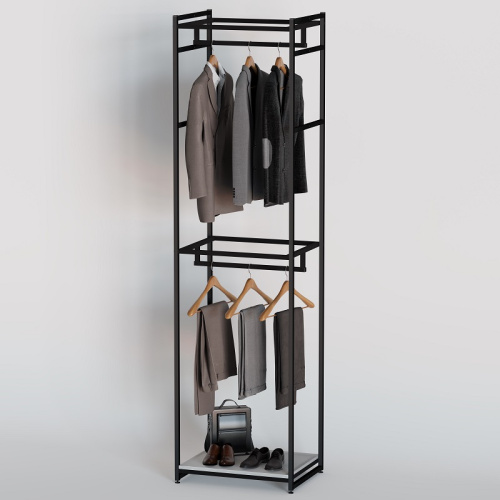 Стеллаж для магазина с белой полкой A2260-04(ч/б) Стеллаж для магазина с белой полкой A2260-04(ч/б)