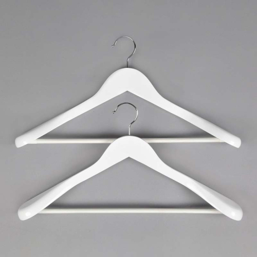 Вешалка-плечики деревянная, с перекладиной C30-5D(бел) фото 4 Вешалка-плечики деревянная, с перекладиной C30-5D(бел) фото 4