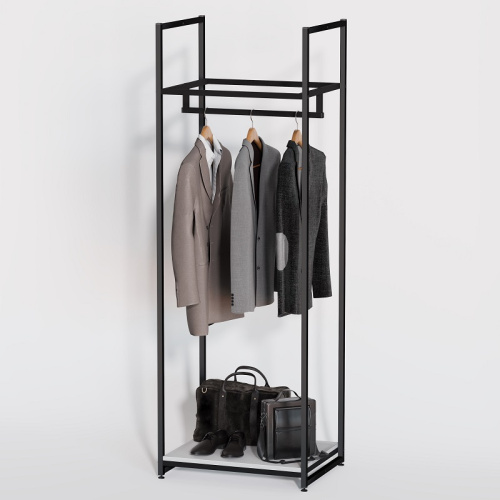 Стеллаж для магазина с белой полкой A1760-03(ч/б) Стеллаж для магазина с белой полкой A1760-03(ч/б)