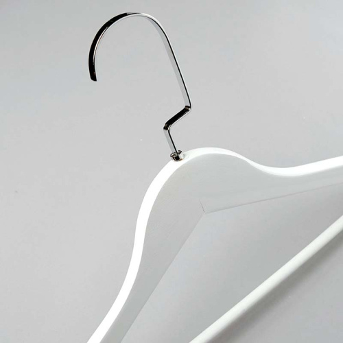 Плечики из дерева с перекладиной C30N/1-К(бел/хром) фото 2