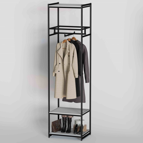 Стеллаж для магазина с белой полкой A2260-12(ч/б)