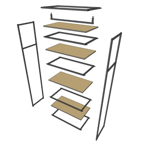Стеллаж для магазина с белой полкой A2290-19(ч/б) фото 4