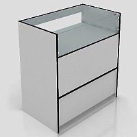 Прилавок 900х850х500мм(стеклянный) ПР-31(бел)