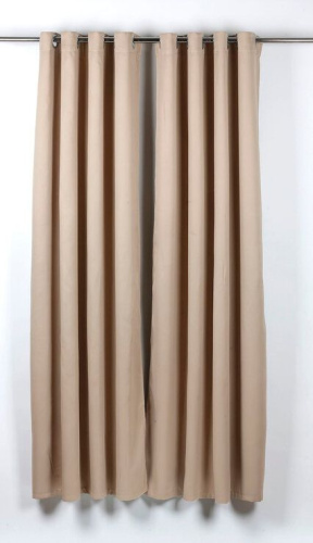 Штора для примерочной кабины на кольцах люверсах Н-1Б-беж
