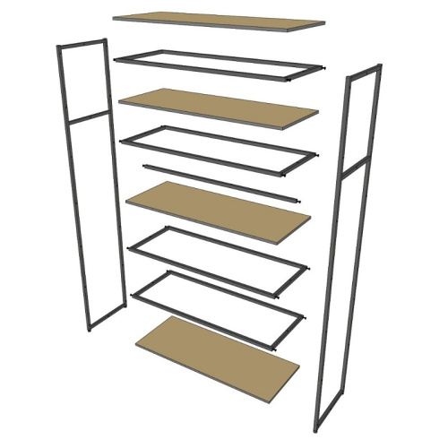 Стеллаж для магазина с белой полкой A22120-15(ч/б) фото 4 Стеллаж для магазина с белой полкой A22120-15(ч/б) фото 4