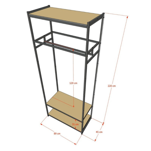 Стеллаж для магазина с белой полкой A2290-13(ч/б) фото 3 Стеллаж для магазина с белой полкой A2290-13(ч/б) фото 3