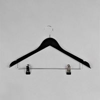 Вешалка деревянная с зажимами Длина: 440 мм Цвет: черный