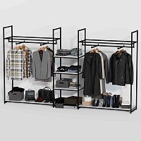 Стеллаж для магазина с белой полкой K1706(ч/б)