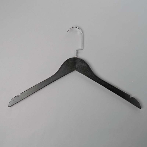 Вешалка-плечики для одежды деревянная C31/1-К(черн/хром)