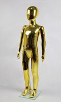 Манекен детский ростовой без лица, золотой глянец BE-1G