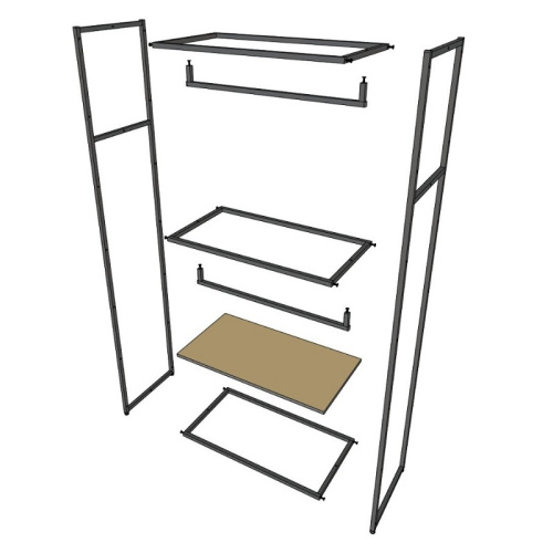 Стеллаж для магазина с полкой из стекла AC2290-04(черн) фото 4