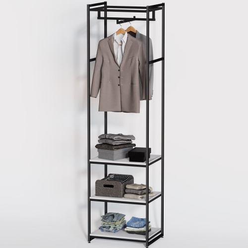 Стеллаж для магазина с белой полкой A2260-18(ч/б)