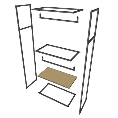 Стеллаж для магазина с белой полкой A2290-04(ч/б) фото 4