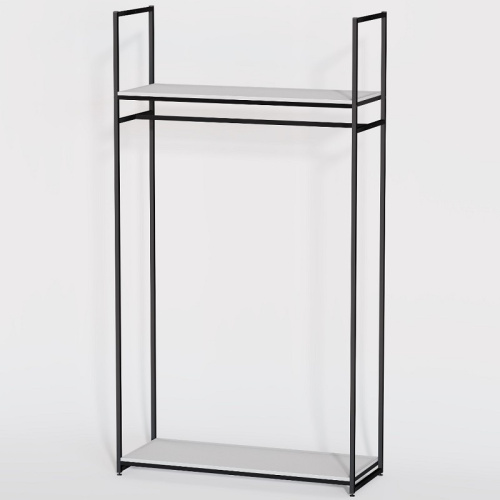 Стеллаж напольный с белой полкой ЛДСП A22120-02(ч/б) фото 2