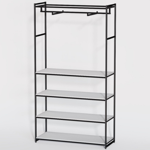 Стеллаж для магазина с белой полкой A22120-18(ч/б) фото 2 Стеллаж для магазина с белой полкой A22120-18(ч/б) фото 2