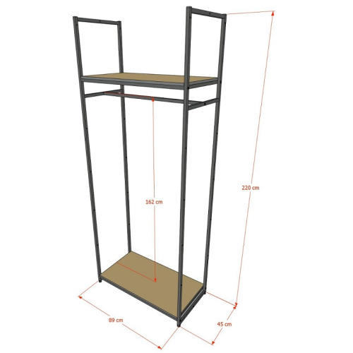 Стеллаж для магазина с белой полкой A2290-02(ч/б) фото 3 Стеллаж для магазина с белой полкой A2290-02(ч/б) фото 3
