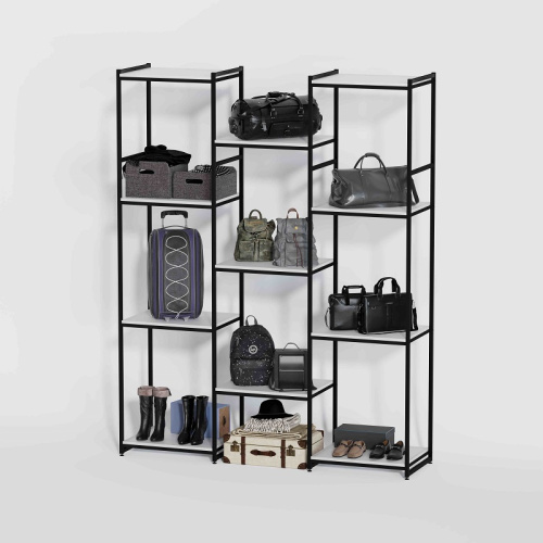 Стеллаж для магазина с белой полкой K2220(ч/б) Стеллаж для магазина с белой полкой K2220(ч/б)