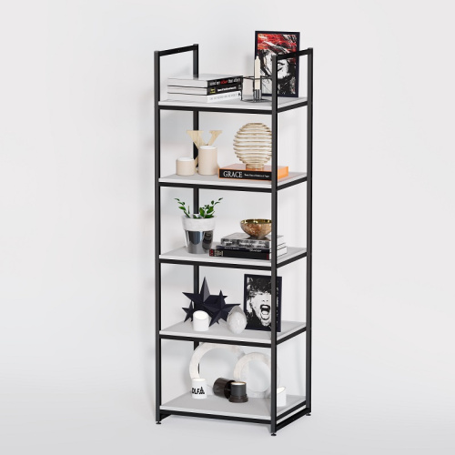 Стеллаж для магазина с белой полкой A1760-20(ч/б) Стеллаж для магазина с белой полкой A1760-20(ч/б)