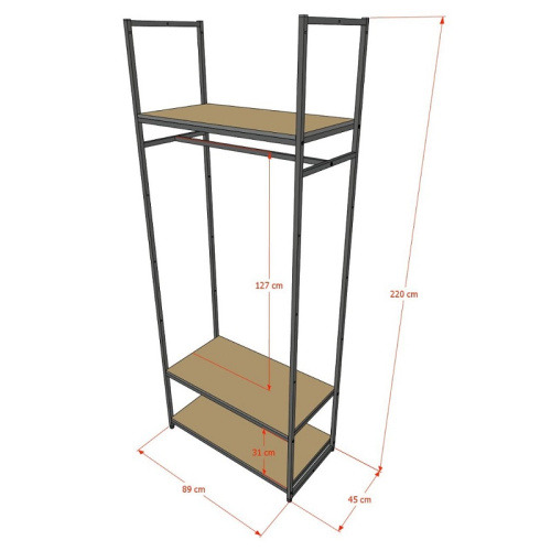 Стеллаж для магазина с черной полкой A2290-14(ч/ч) фото 3