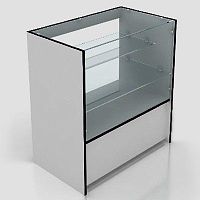 Прилавок остекленный большой 90х85х50см ПР-32(сер)