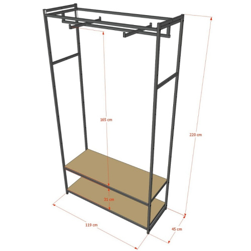 Стеллаж для магазина с белой полкой A22120-08(ч/б) фото 3 Стеллаж для магазина с белой полкой A22120-08(ч/б) фото 3