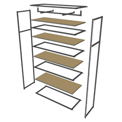 Стеллаж для магазина с черной полкой A22120-18(ч/ч) фото 4