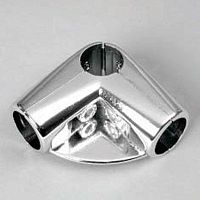 Зажим угловой для труб в 3-х направлениях с полкой, хром UNO-06