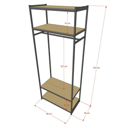 Стеллаж для магазина с полкой цвета дуб сонома A2290-15(ч/дс) фото 3