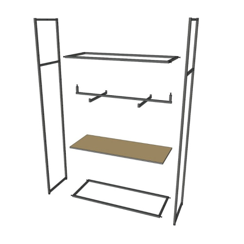 Стеллаж напольный с черной полкой ЛДСП A22120-01(ч/ч) фото 4 Стеллаж напольный с черной полкой ЛДСП A22120-01(ч/ч) фото 4