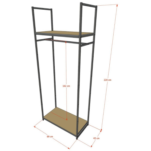 Стеллаж для магазина с полкой из стекла AС2290-02(черн) фото 3