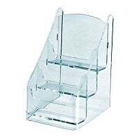 Подставка из оргстекла визитница тройная, настольная, 110х150 мм OL-153