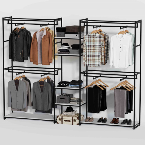 Стеллаж для магазина с белой полкой K2212(ч/б) Стеллаж для магазина с белой полкой K2212(ч/б)