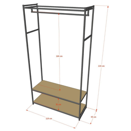 Стеллаж для магазина с белой полкой A22120-09(ч/б) фото 3