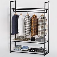 Стеллаж для магазина с белой полкой A17120-09(ч/б)