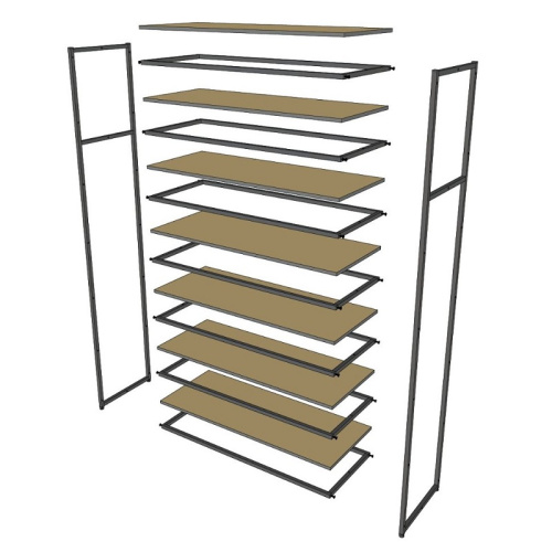 Стеллаж для магазина с белой полкой A22120-21(ч/б) фото 4