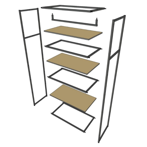 Стеллаж для магазина с полкой из стекла AС2290-11(черн) фото 4