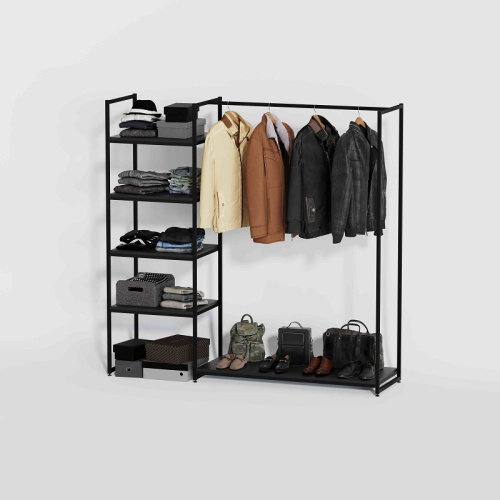 Стеллаж для магазина с черной полкой K1702(ч/ч) Стеллаж для магазина с черной полкой K1702(ч/ч)