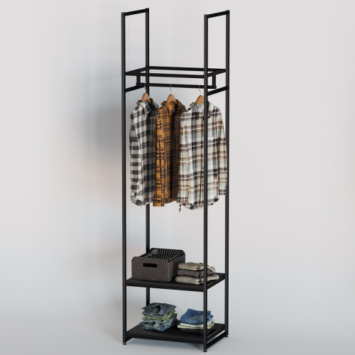 Стеллаж для магазина с черной полкой A2260-07(ч/ч)