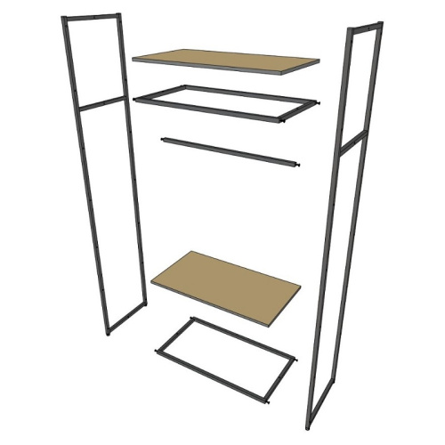 Стеллаж для магазина с черной полкой A2290-02(ч/ч) фото 4