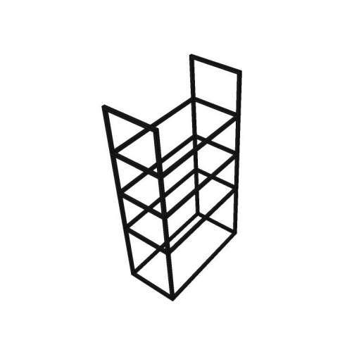 Металлический стеллаж неразборный, цвет черный СТМ-10-Л Металлический стеллаж неразборный, цвет черный СТМ-10-Л