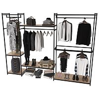 Стеллаж для магазина с полкой цвета дуб сонома K2208(ч/дс)